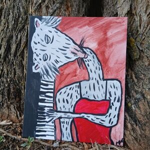 Possum Playing Piano Painting